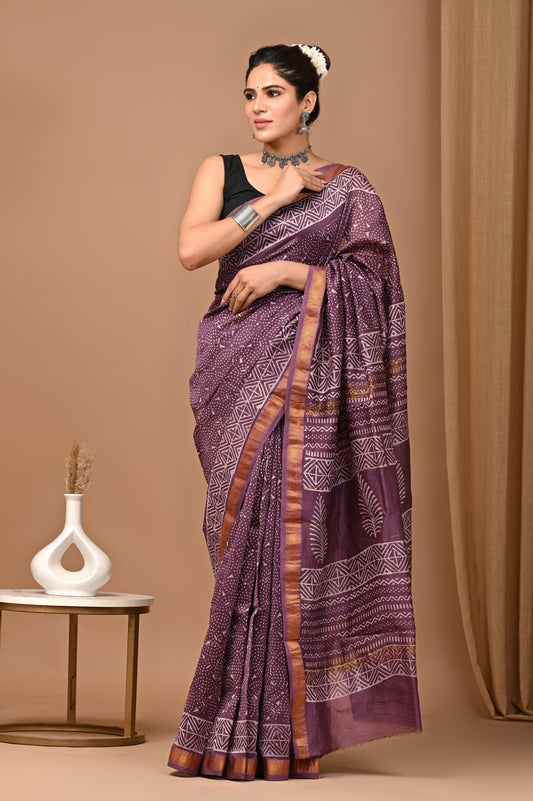 Cannon Pink Maharani Silk Saree